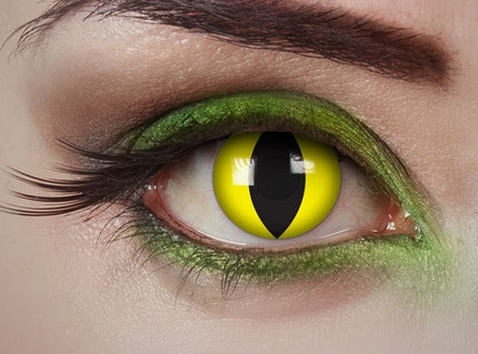 lentilles de contact démon animal jaune scintillantes 1 jour