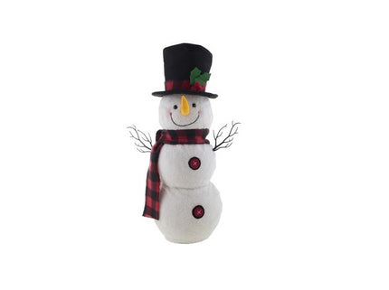 bonhomme de neige avec chapeau lumineux. sonore et motorisé 56cm