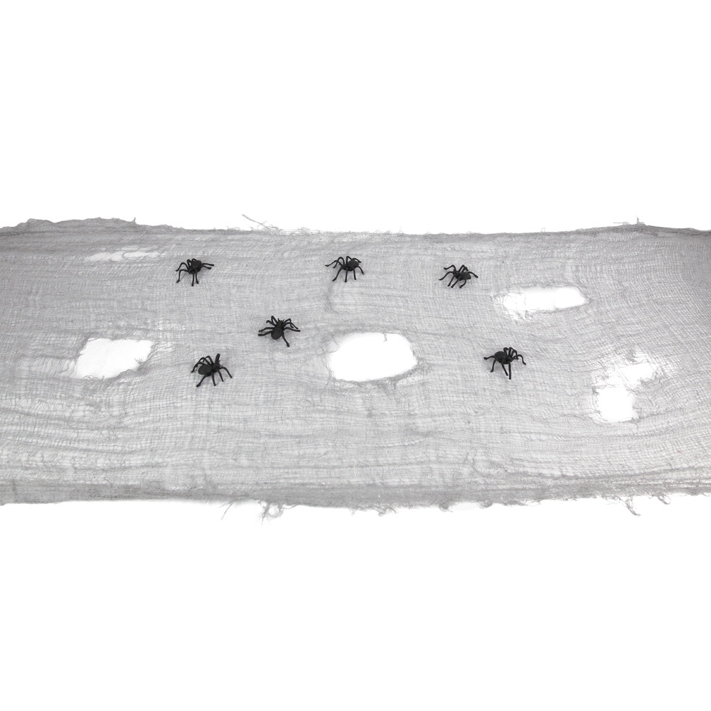 CHEMIN DE TABLE GRIS + 6 ARAIGNEES