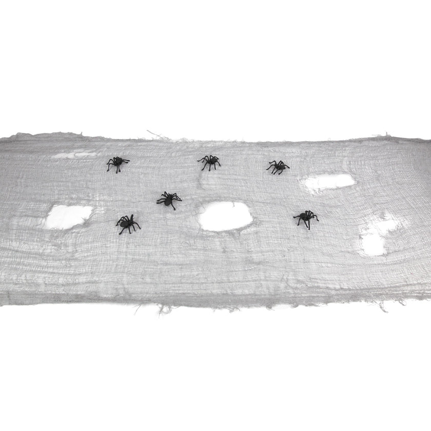 CHEMIN DE TABLE GRIS + 6 ARAIGNEES