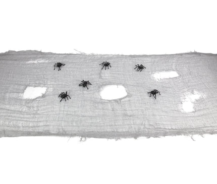 CHEMIN DE TABLE GRIS + 6 ARAIGNEES