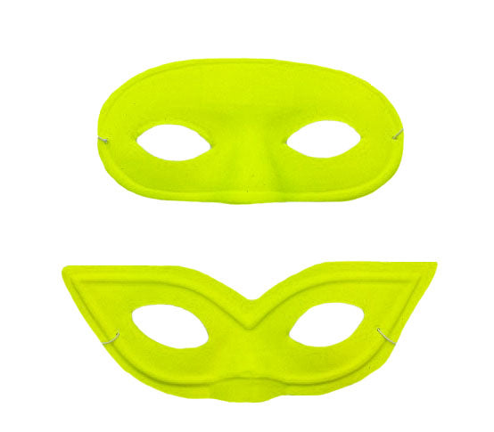 masque pvc loup néon fluo jaune mix