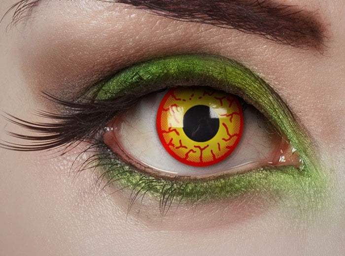 lentilles de contact démon diable yeux injectés jaune 1 jour