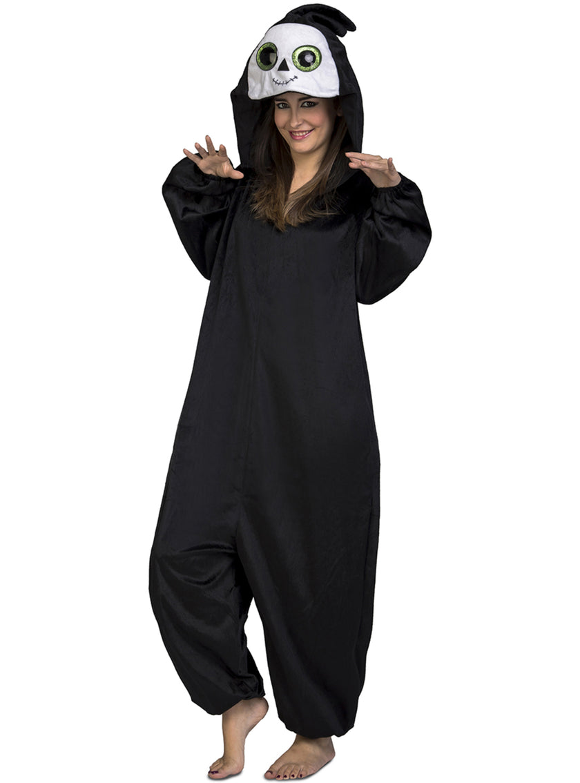 Déguisement fantôme grands yeux onesie adulte