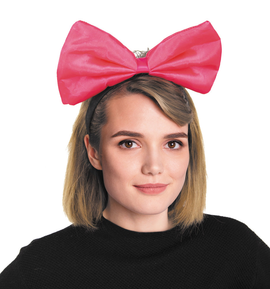 SERRE TETE NOEUD ROSE FLUO