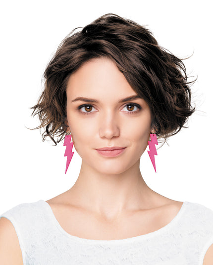 BOUCLES D'OREILLES NEON FLASH X2 ROSE