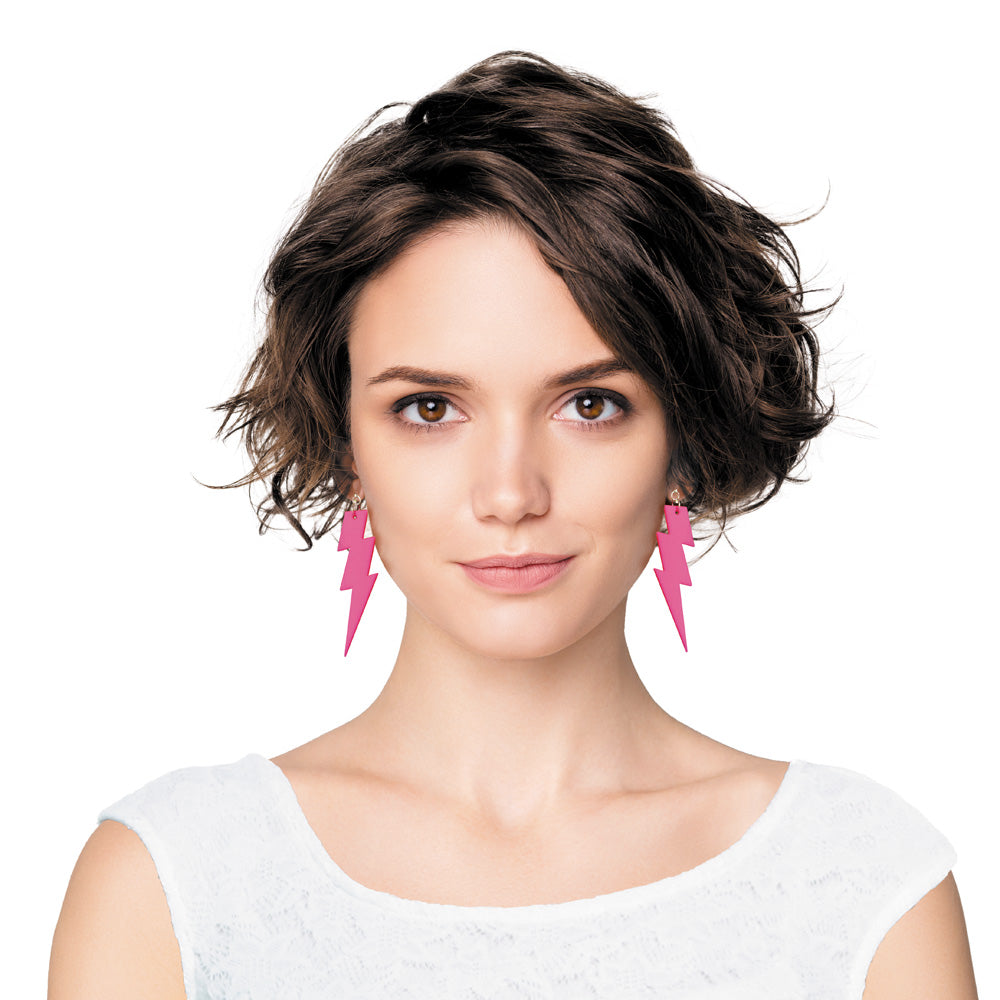 BOUCLES D'OREILLES NEON FLASH X2 ROSE