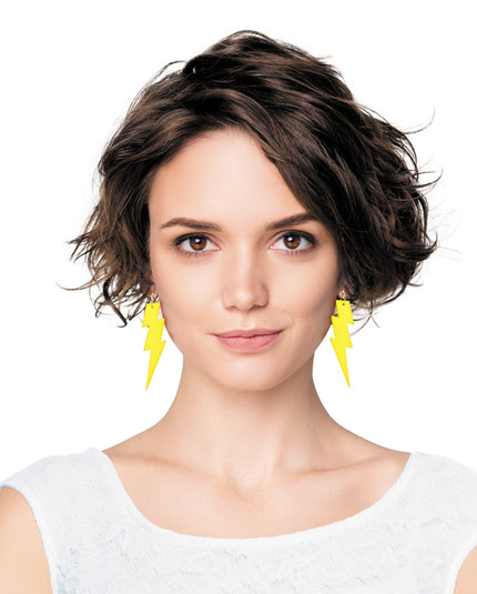 BOUCLES D'OREILLES NEON FLASH X2 JAUNE