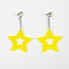 BOUCLES D'OREILLES NEON STAR X2 JAUNE