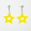 BOUCLES D'OREILLES NEON STAR X2 JAUNE