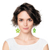 BOUCLES D'OREILLES NEON STAR X2 VERT