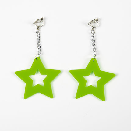 BOUCLES D'OREILLES NEON STAR X2 VERT