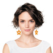 BOUCLES D'OREILLES NEON STAR X2 ORANGE