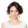 BOUCLES D'OREILLES NEON STAR X2 ORANGE