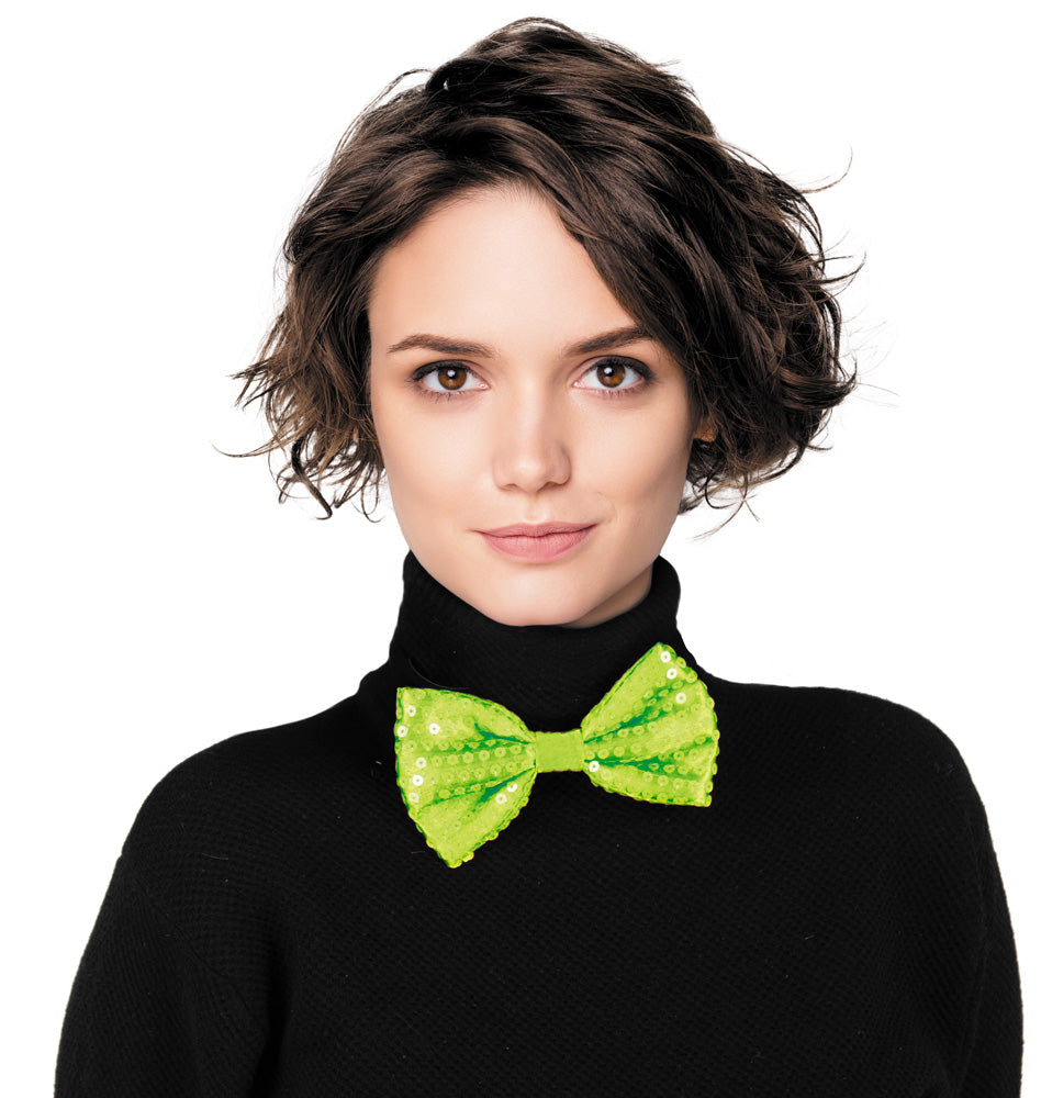 NOEUD PAPILLON SEQUIN NEON VERT