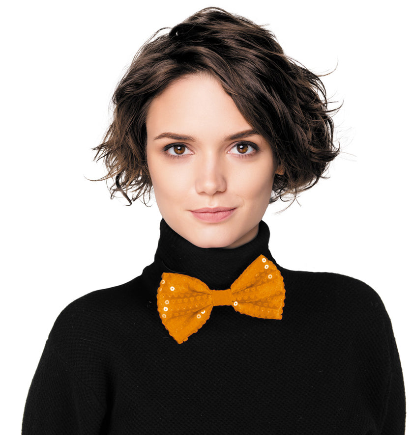 NOEUD PAPILLON SEQUIN NEON ORANGE