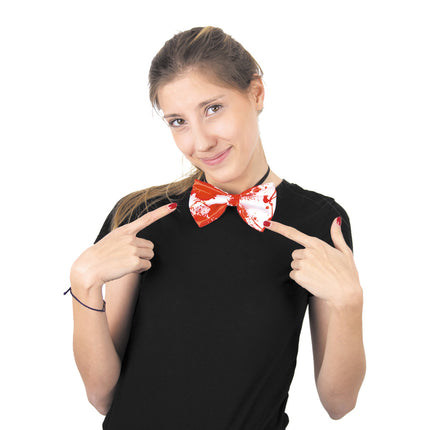 NOEUD PAPILLON BLANC ENSANGLANTE