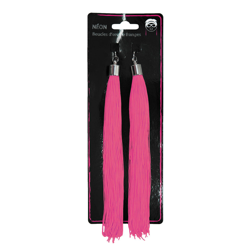 BOUCLES D'OREILLE FRANGES NEON ORANGE