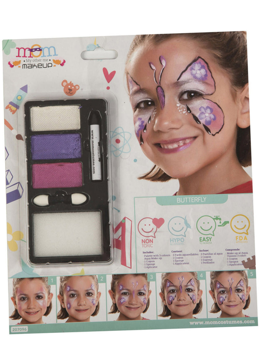 Maquillage papillon fuchsia enfant