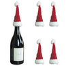 SET DE 4 BONNETS DE NOEL POUR BOUTEILLES