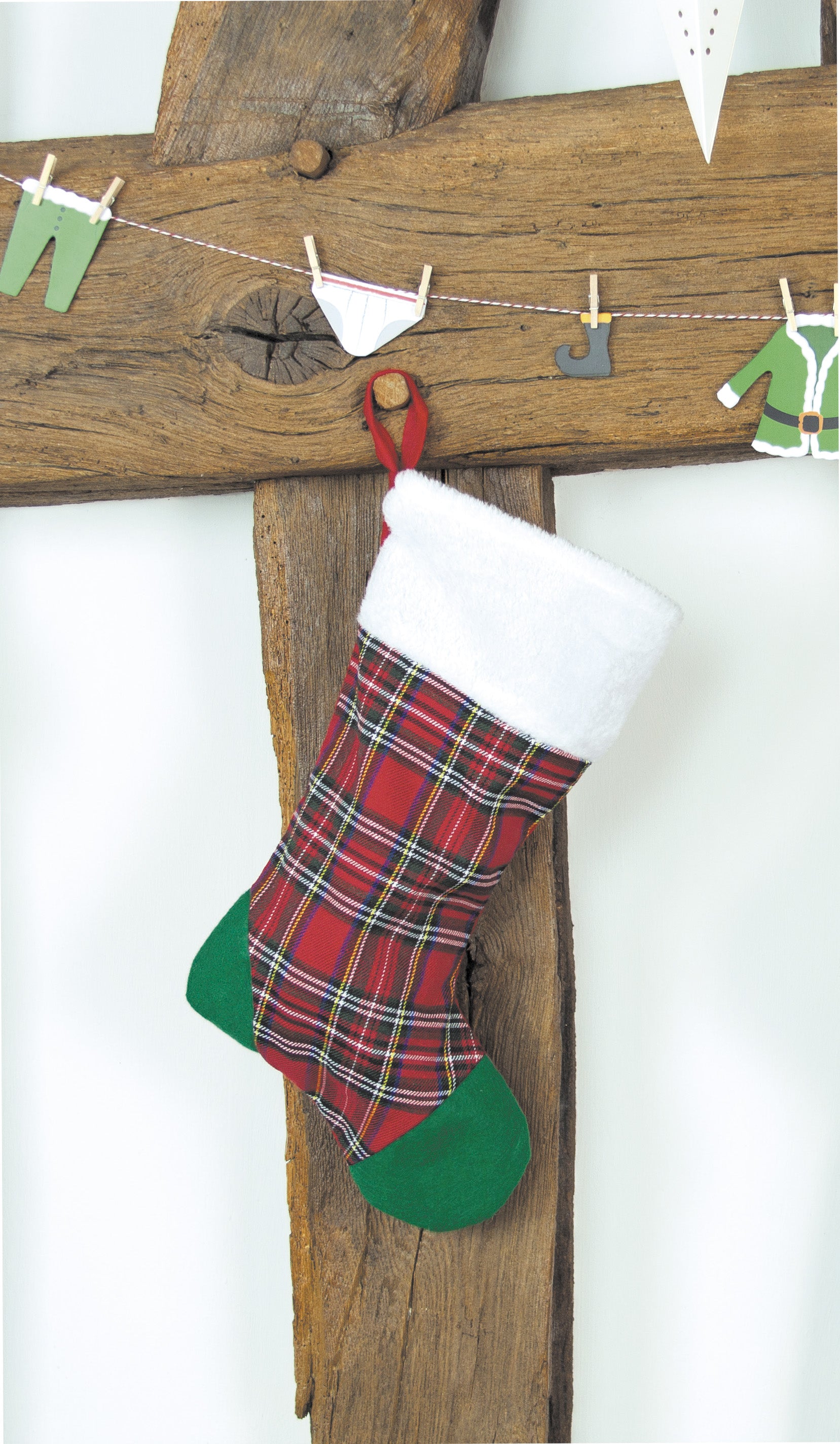 CHAUSSETTE DE NOEL TARTAN 42CM