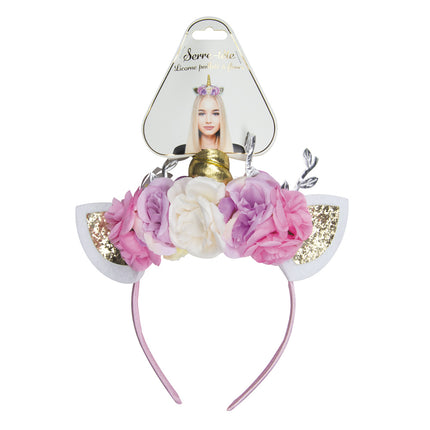 SERRE TETE LICORNE PAILLETE A FLEURS