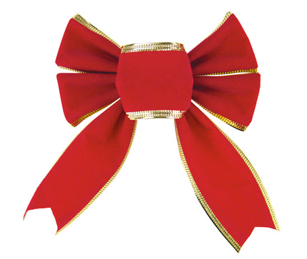 NOEUD VELOURS ROUGE ET OR TAILLE S