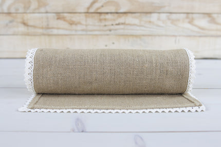 CHEMIN DE TABLE JUTE ET DENTELLE 300X30CM