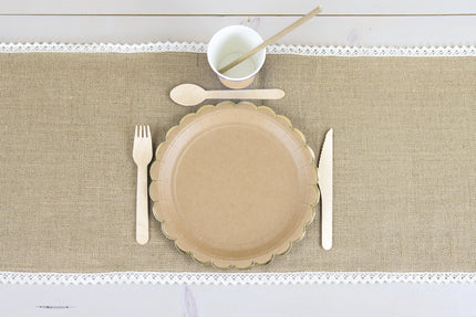 CHEMIN DE TABLE JUTE ET DENTELLE 300X30CM
