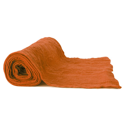 CHEMIN DE TABLE VOILE DE COTON ORANGE BRULEE 300X30CM