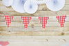GUIRLANDE GUINGUETTE EN TISSU VICHY ET GALON VINTAGE 3M