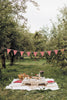 GUIRLANDE GUINGUETTE EN TISSU VICHY ET GALON VINTAGE 3M