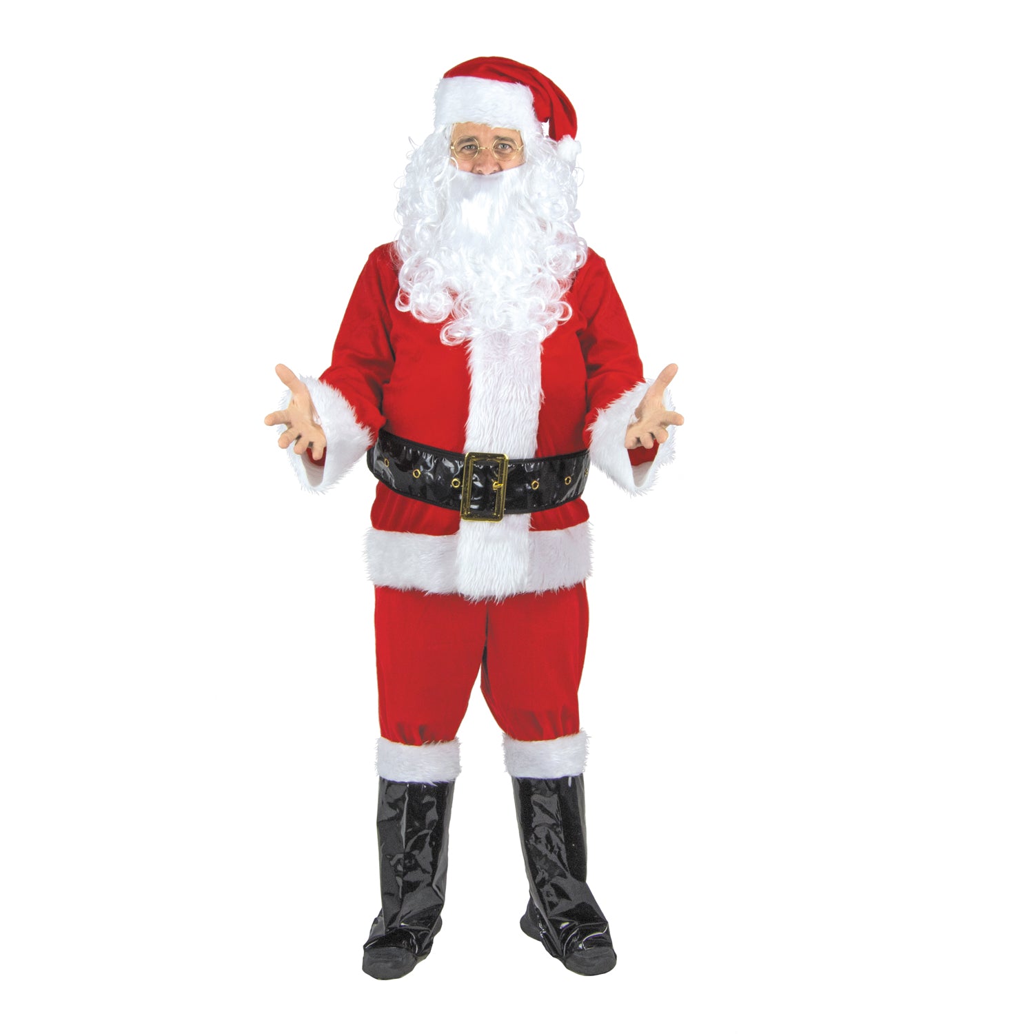 COSTUME PERE NOEL PELUCHE VELOURS LUXE ADULTE