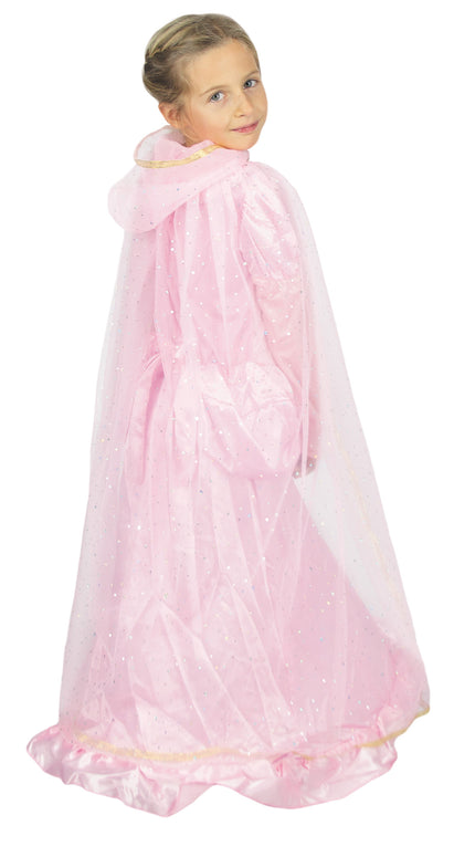 CAPE PRINCESSE PLUME ROSE ET OR ENFANT