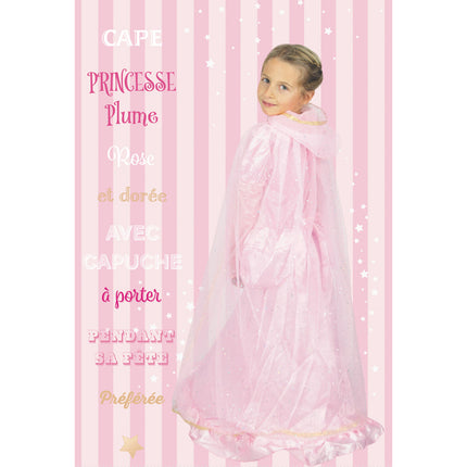 CAPE PRINCESSE PLUME ROSE ET OR ENFANT