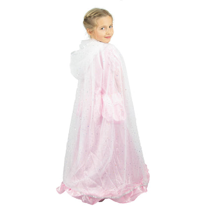 CAPE PRINCESSE PLUME BLANCHE ET ARGENT ENFANT
