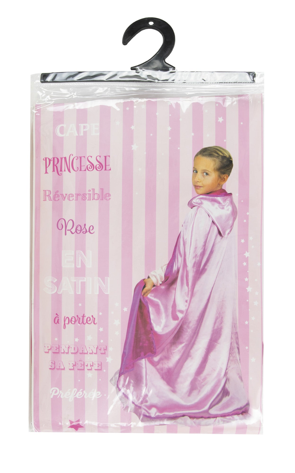 CAPE PRINCESSE REVERSIBLE ROSE ENFANT