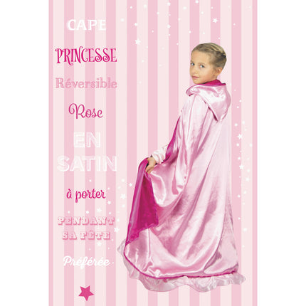 CAPE PRINCESSE REVERSIBLE ROSE ENFANT