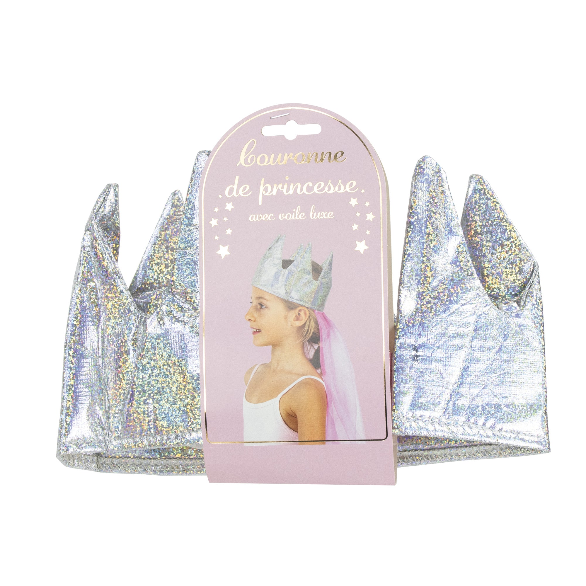 COURONNE DE PRINCESSE AVEC VOILE LUXE ENFANT