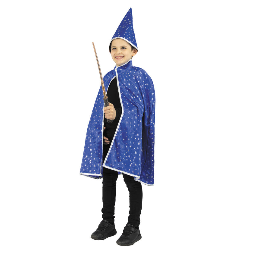 CAPE ET CHAPEAU DE MAGICIEN LUXE ENFANT