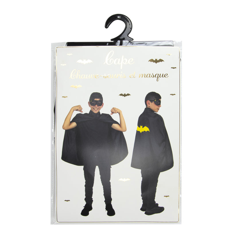 CAPE CHAUVE SOURIS ENFANT + MASQUE