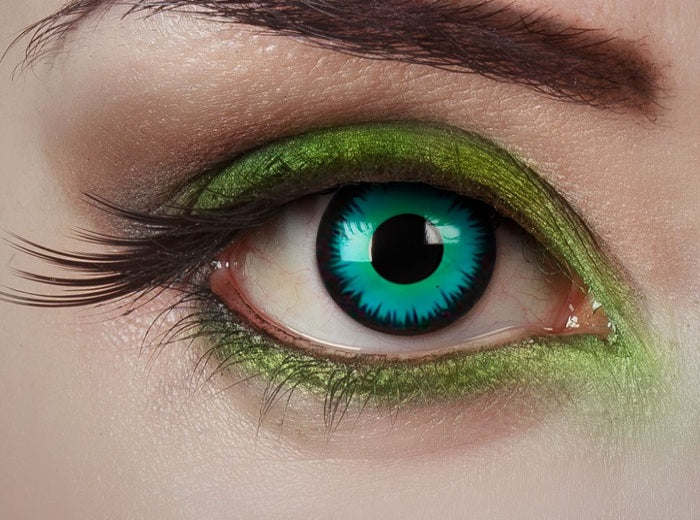 lentilles de contact sorcière vampire alien vert noir 1 jour