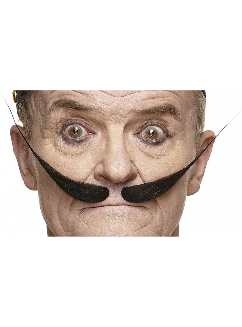 Moustache épaisse séparation au milieu et pointes vers le haut