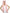 Perruque couettes longues roses femme