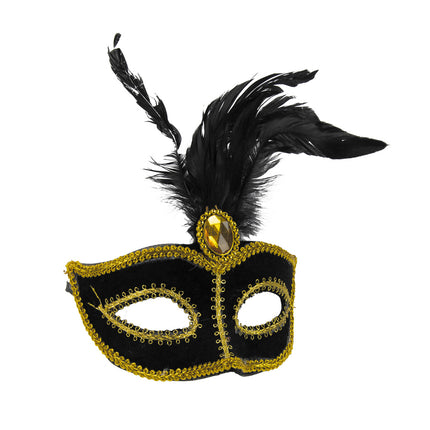MASQUE NOIR AVEC PLUMES