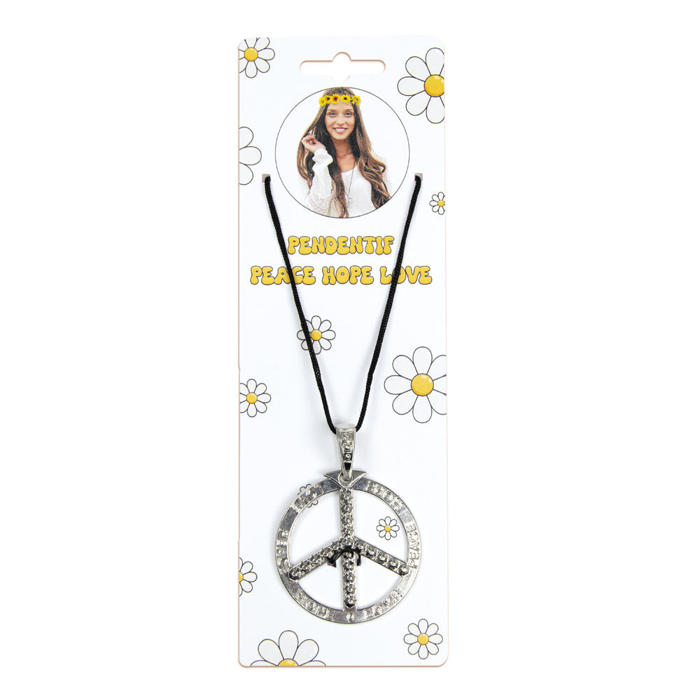 PENDENTIF PEACE HOPE LOVE SILVER