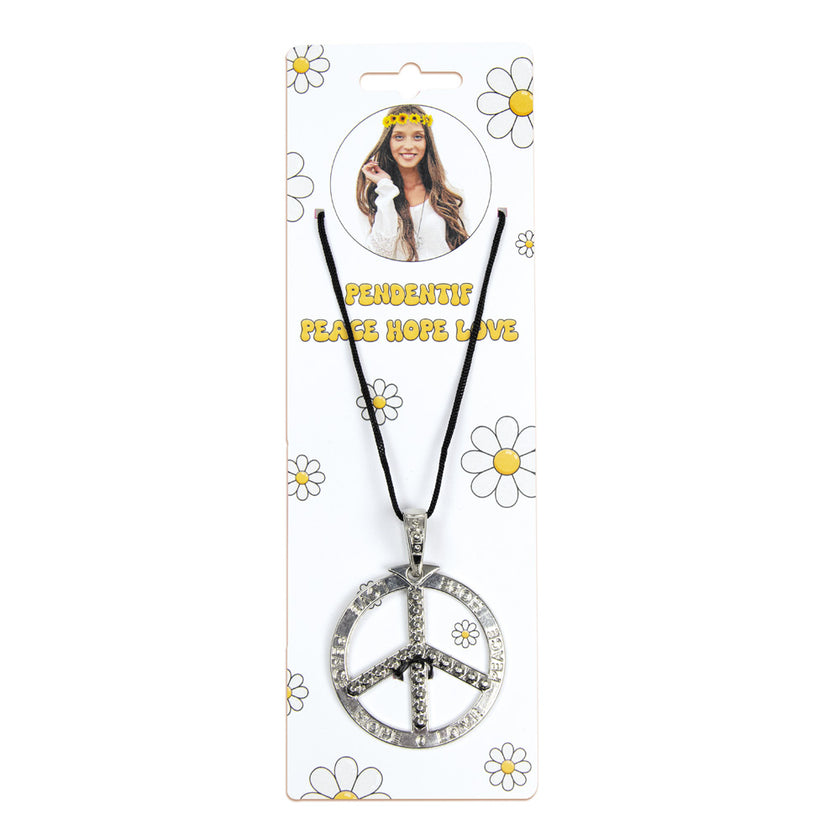 PENDENTIF PEACE HOPE LOVE SILVER