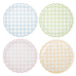 ASSIETTES FESTONNEES VICHY PASTEL 4 COUL ASS  23CM X 8