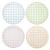 ASSIETTES FESTONNEES VICHY PASTEL 4 COUL ASS  23CM X 8