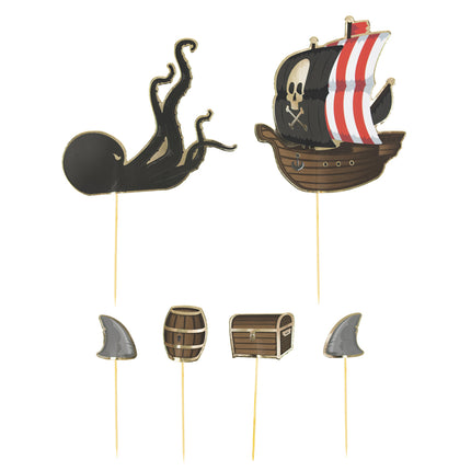 SET DE 6 DECORATIONS PIRATES POUR GATEAUX